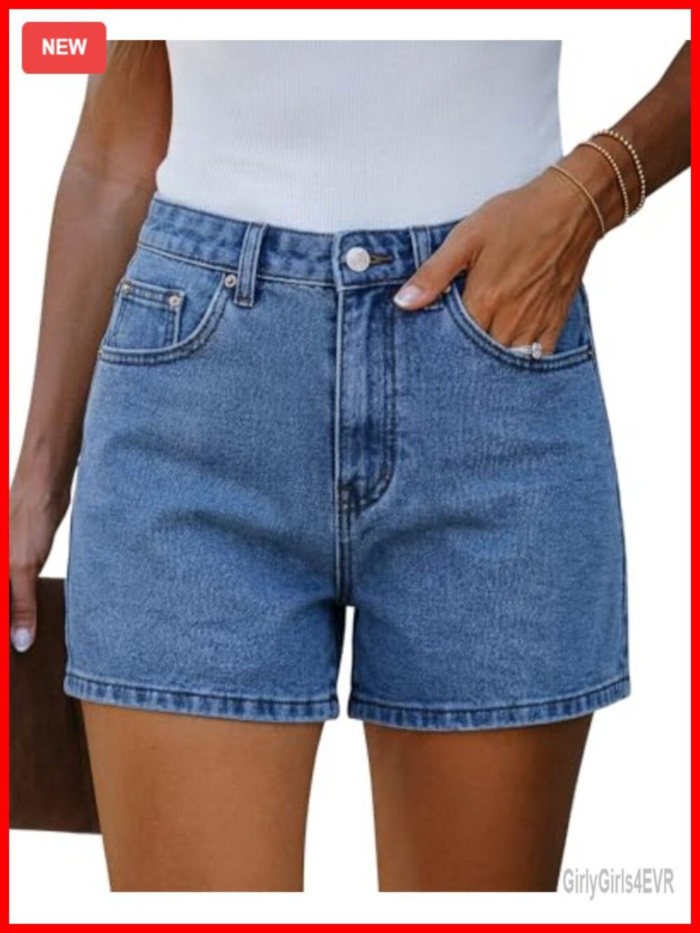 High Waisted Stretchy Jean Shorts for Women Summer Jorts with Pockets